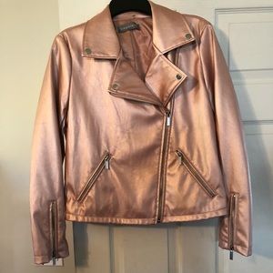NWT Bagatelle Rose Gold faux Leather Jacket,Size M